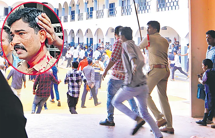 CI and many policemen were seriously injured in the stone pelting