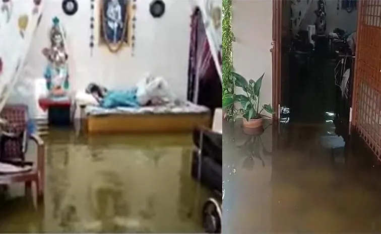 Flood Water Coming Into Houses At Meerpet