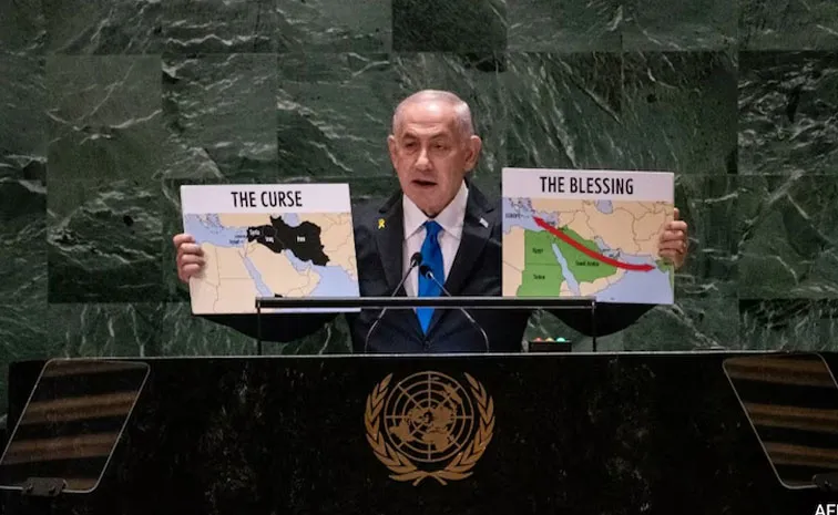 Netanyahu Maps At UN Show India As Blessing, Iran And Iraq As Curse