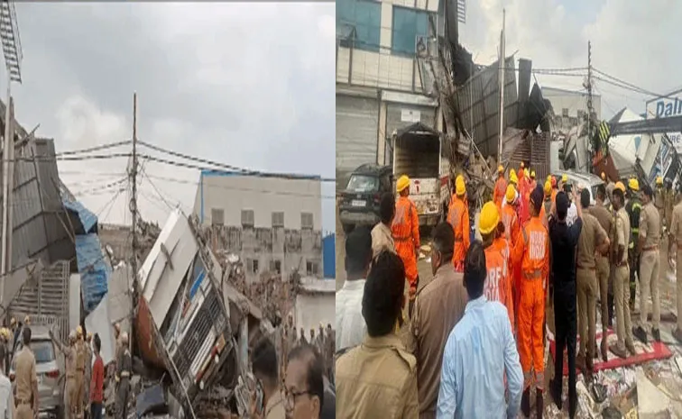 Some dead many feared trapped after 3 Storey building collapses in UP Lucknow