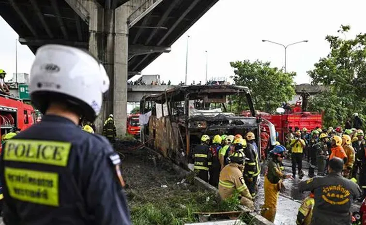 School bus catches fire in Bangkok several deceased