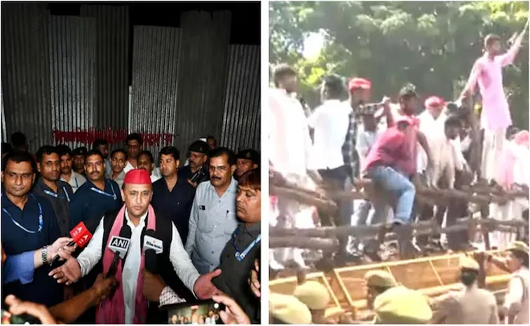 Protest By Samajwadi Party JP Narayan Centre In Lucknow Updates