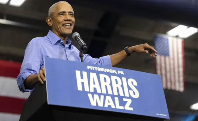 Former President Barack Obama held rally for Kamala Harris