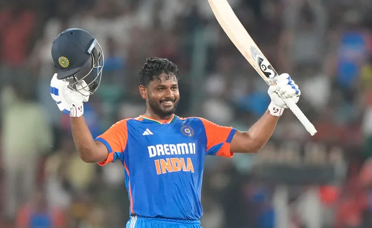 Sanju Samson hits five sixes in one over, smashes maiden T20I century