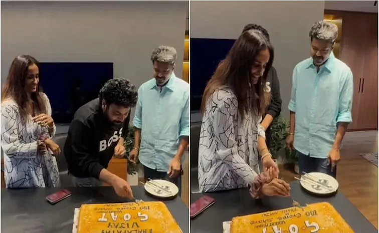 Thalapathy Vijay celebrates GOAT success with producer Archana Kalpathi