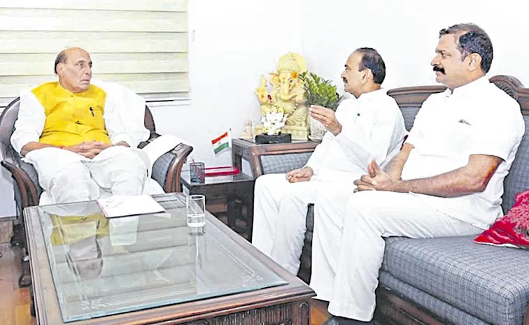 Malkajigiri MP Etala Rajender meet Rajnath Singh