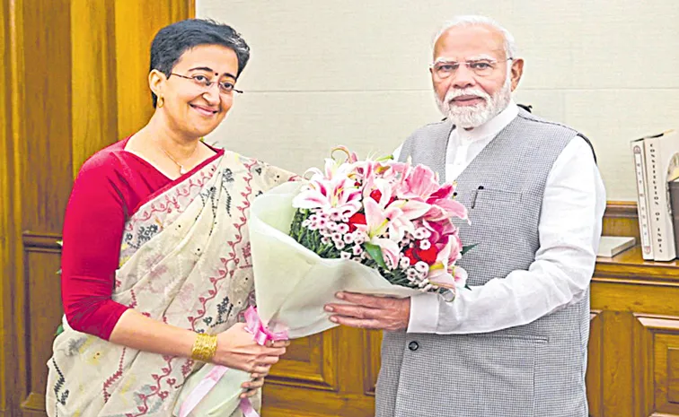 Delhi CM Atishi meets PM Narendra Modi