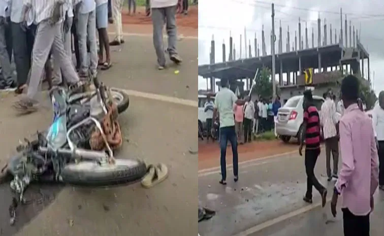 Three Died In Vikarabad Road Accident After Bus Hits Bike