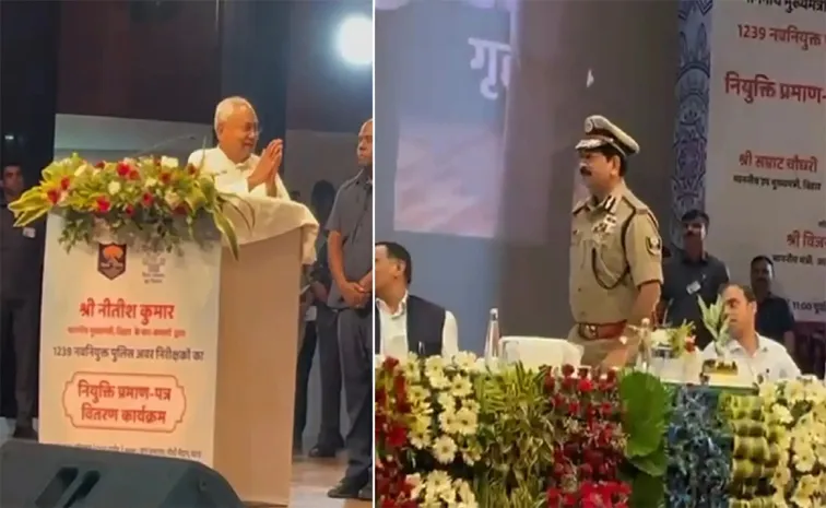 Cm Nitish Kumar Folded Hands to Dgp Alok Raj