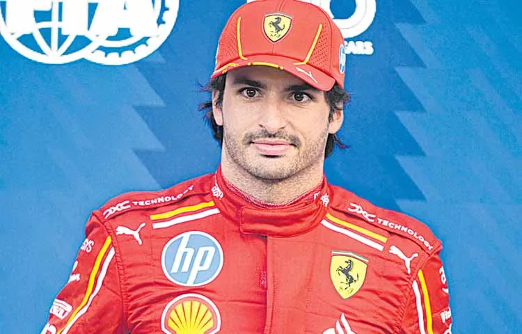 Ferrari driver Carlos Sainz took his first pole position of the season