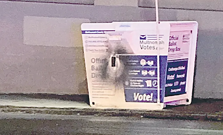 Ballots destroyed after fires in election drop boxes