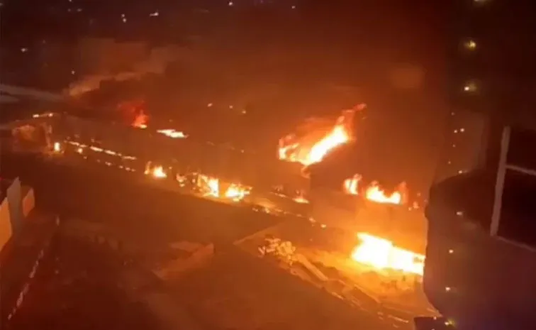 Massive Fire At Noida Banquet Hall During Renovation,Electrician Dies