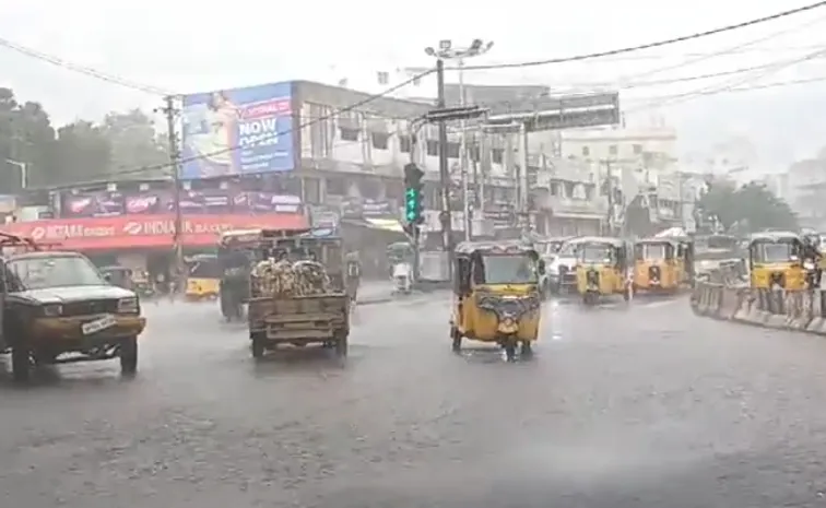 heavy rain in various areas in hyderabad