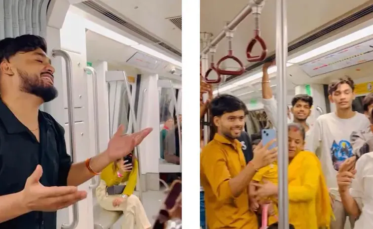 Passengers Sings Bhajan Inside Delhi Metro