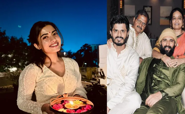 Rashmika Mandanna celebrates Diwali with Vijay Deverakonda family