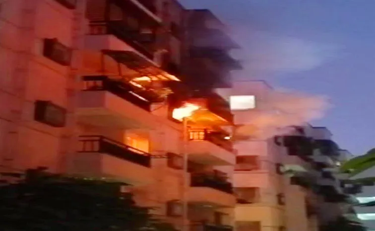 Massive Fire Accident At Puppalguda Apartment