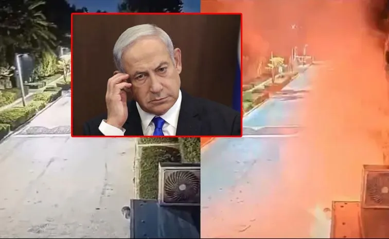 Two flare Bombs Landed Near Israeli PM Benjamin Netanyahu Home