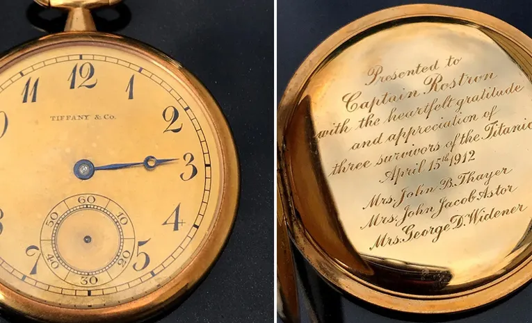 Historic gold pocket watch gifted to Titanic rescue captain fetches record £1.56 million at auction