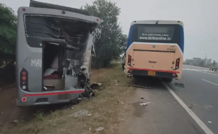 Two Buses Collided Near Kodada Updates