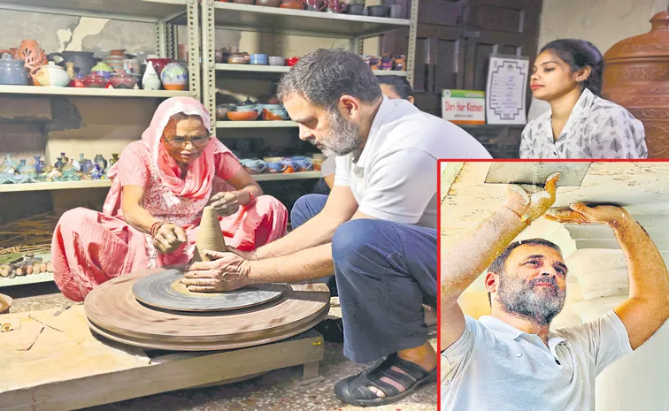 Rahul Gandhi Celebrates Diwali By Learning Pottery And Painting From Local Artisans