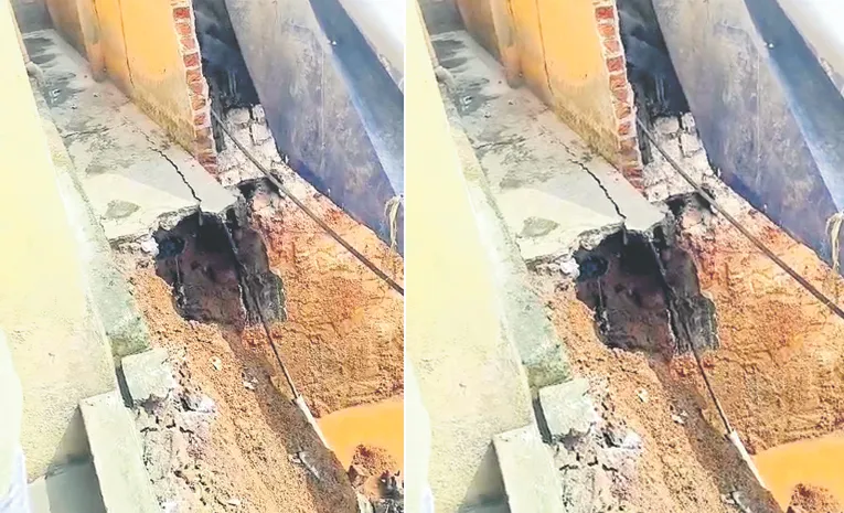 Bharatpuri Colony Collapsed apartment wall