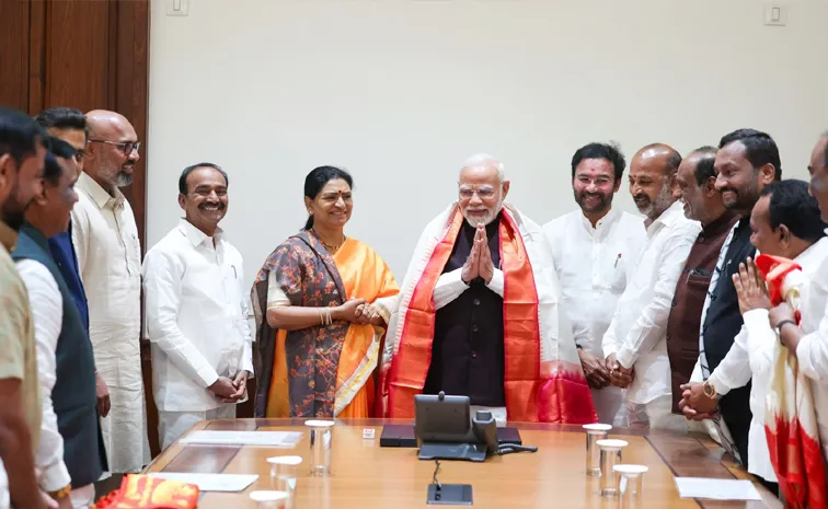 Telangana BJP MPs and MLAs meet with PM modi 