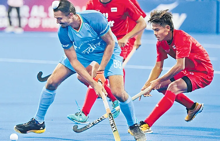 Defending champion Indian team scores a huge win in hockey tournament