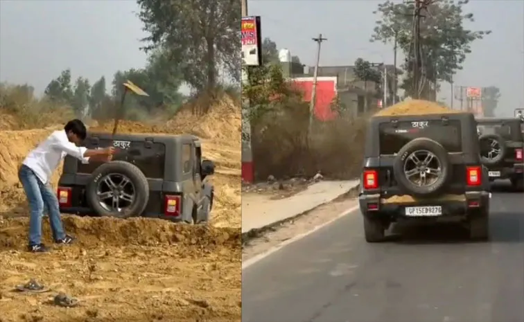 Viral Stunt: Man Races With Mud Piled On Thar SUV Lands In Trouble