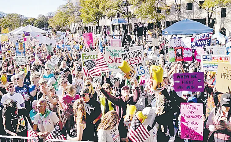 USA Presidential Elections 2024: Thousands of women rally in Washington for abortion rights ahead of US elections