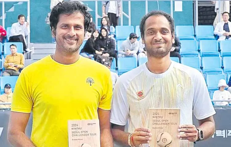 Saket and Ramkumar pair won the Seoul Open doubles title