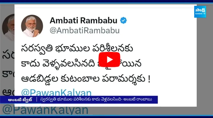 Ambati Rambabu Tweet Over Pawan Kalyan Saraswati Power Lands Visit 