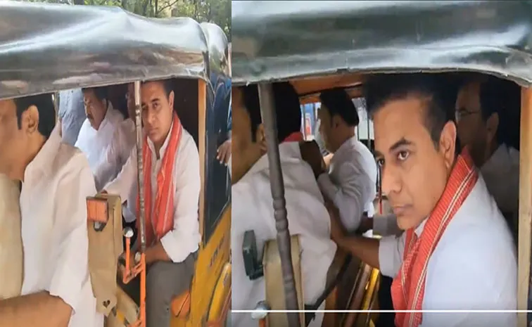 KTR Participate In Auto Drivers Maha Dharna In Indira Park