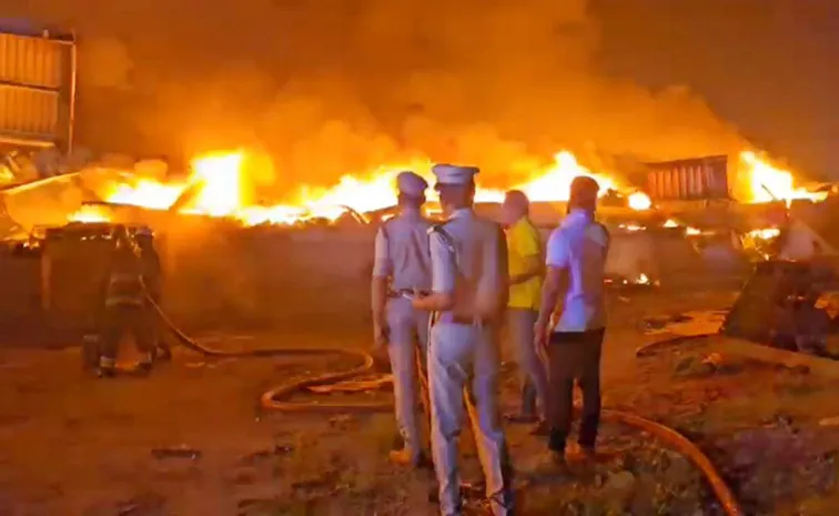 Massive Fire Accident At Ranga Reddy Nandigama