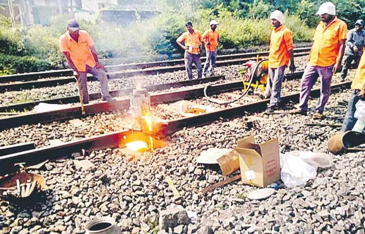 A train track broke near Potkapally railway station