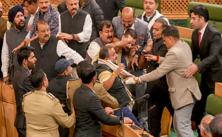 Ruckus in Jammu Kashmir Assembly again as BJP protests over Article 370 resolution