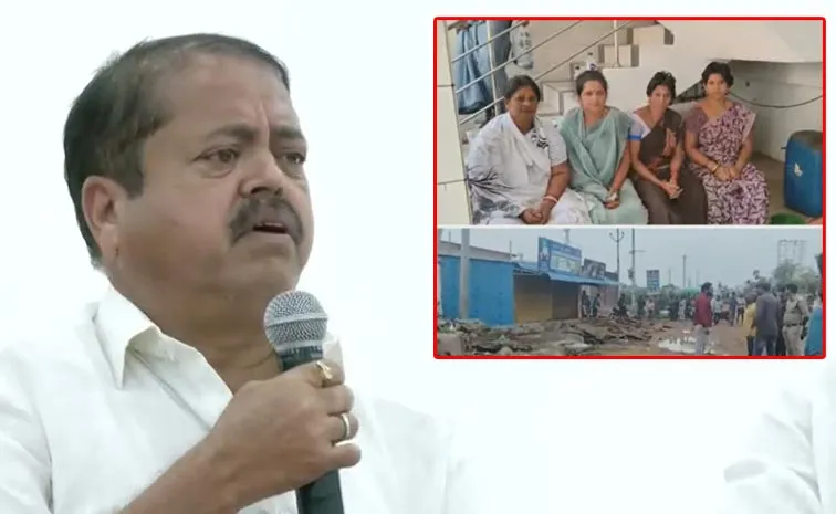 Janasena Supporters Over Action Fishermen Shops Demolished In Kakinada