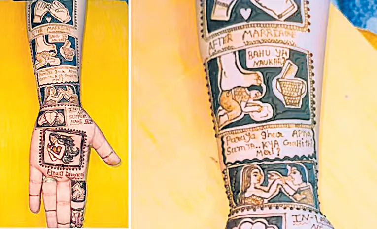 Woman narrates journey of failed marriage through mehndi design