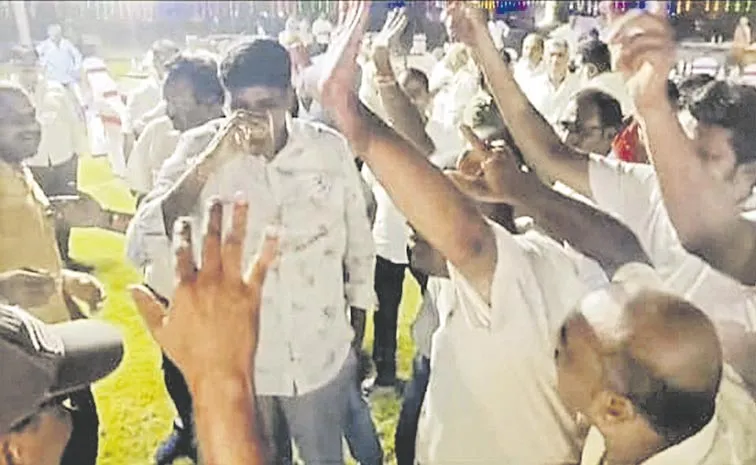 Bapatla MLA Vegesana Narendra Varma Drunk in Birthday Party: Andhra pradesh