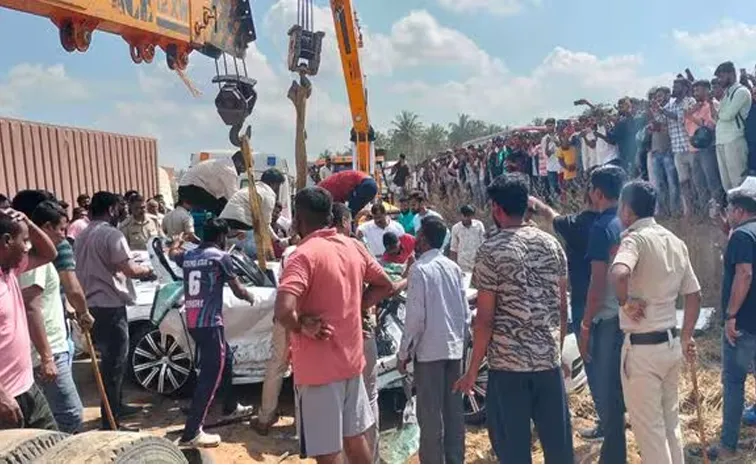 Container Truck Overturns In Bengaluru Causes Major Road Accident