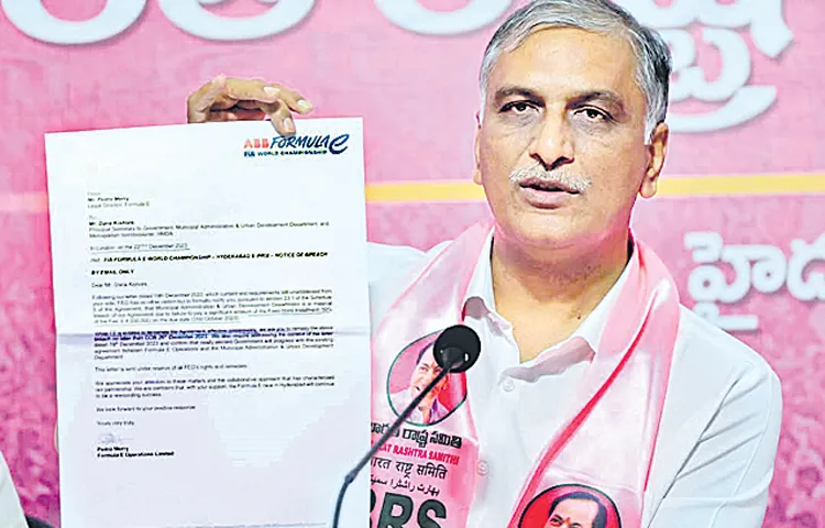 Harish Rao comments over revanth on formula e car racing