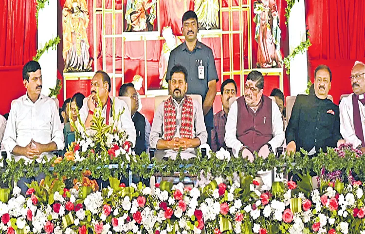 CM Revanth Reddy at Christmas celebrations at LB Stadium