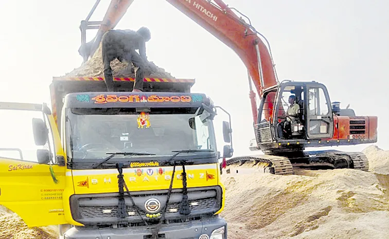 TDP Leaders Sand Robbery in Andhra Pradesh