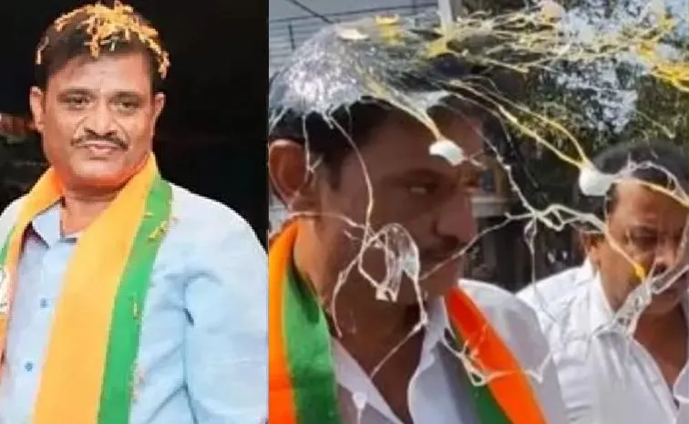 Watch Video: Egg Hurled At Karnataka BJP MLA Munirathna