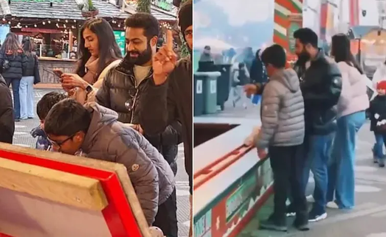 Jr NTR enjoys family time in London pics Goes Viral