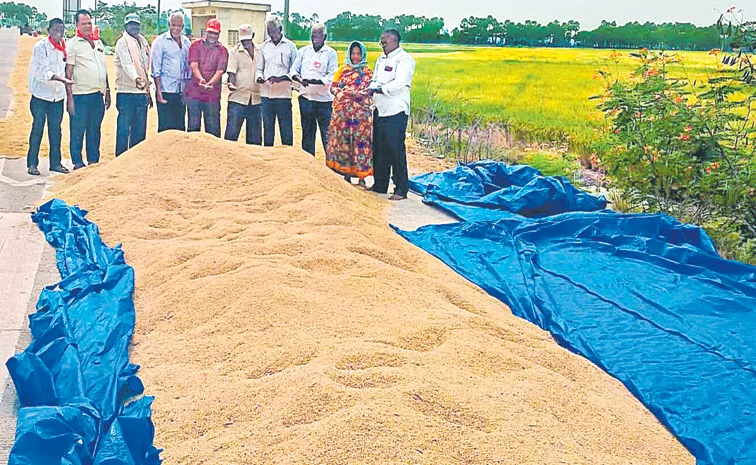 Farmers Protest For Paddy minimum support price In Andhra Pradesh