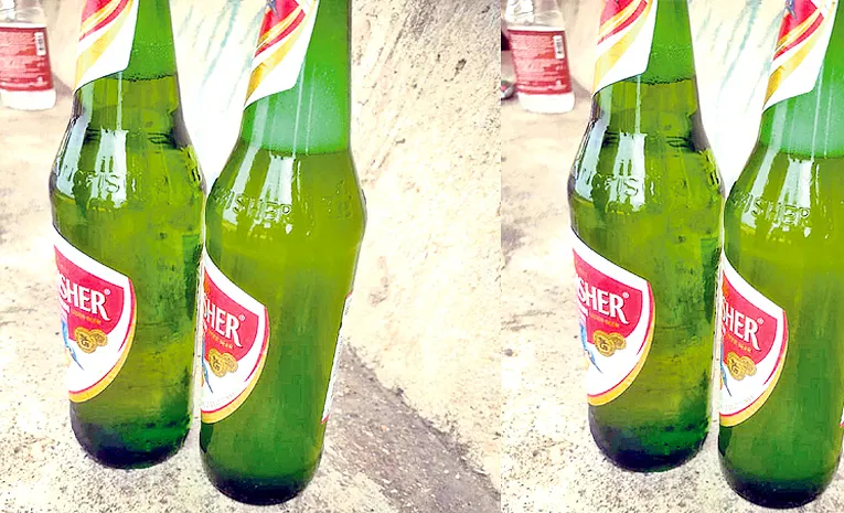 fungus inside beer bottle at karimnagar telangana