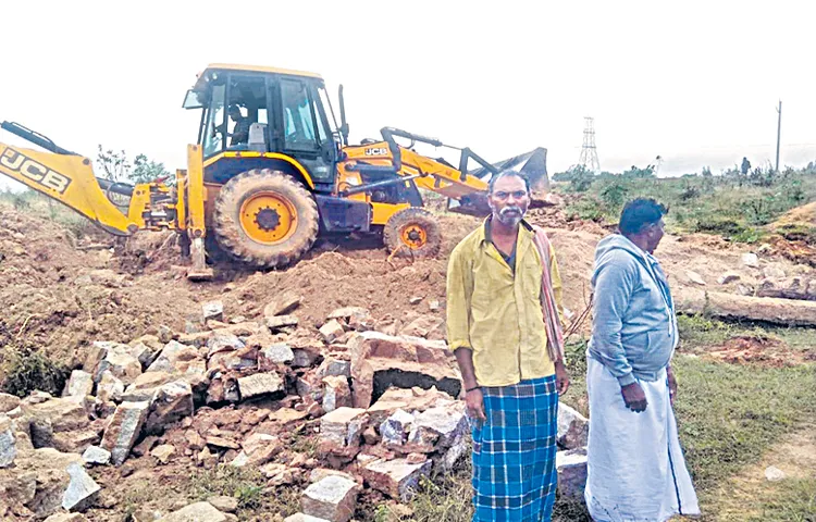 Foundations of SC and ST houses destroyed