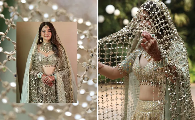  Stylist  Aakruti Sejpal Wore A Unique Veil Full Of Mirrors With No Fabric 