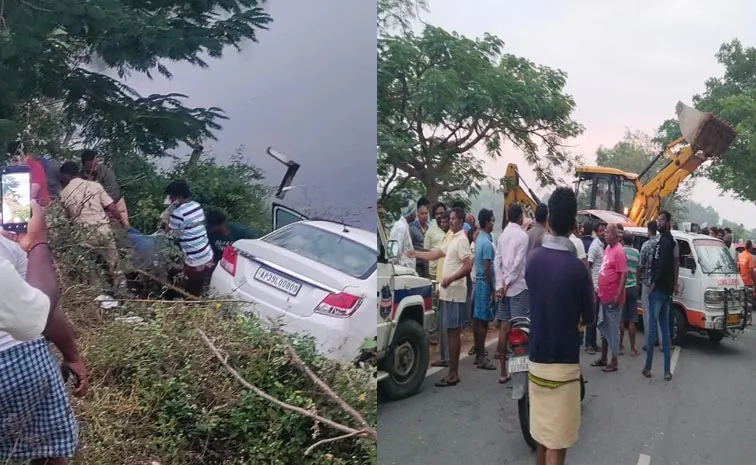 Car Road Accident At Yadadri Bhuvanagiri district