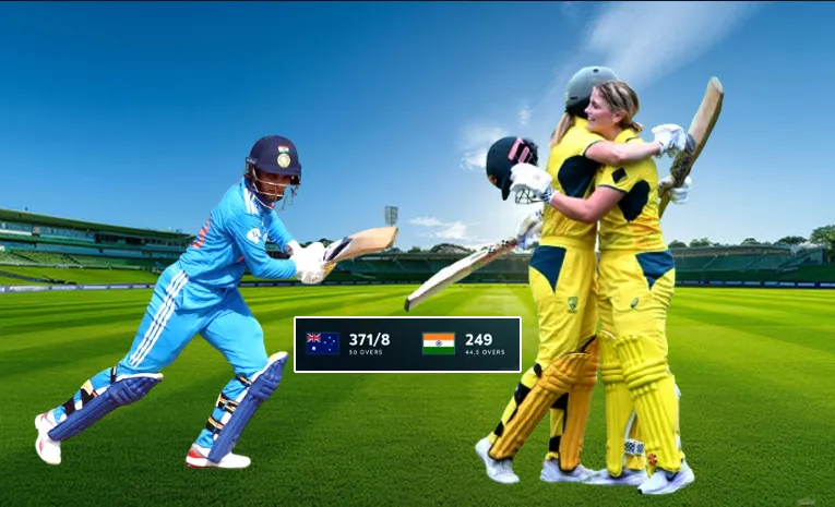 AUS Womens wins the match by 122 runs vs IND-W